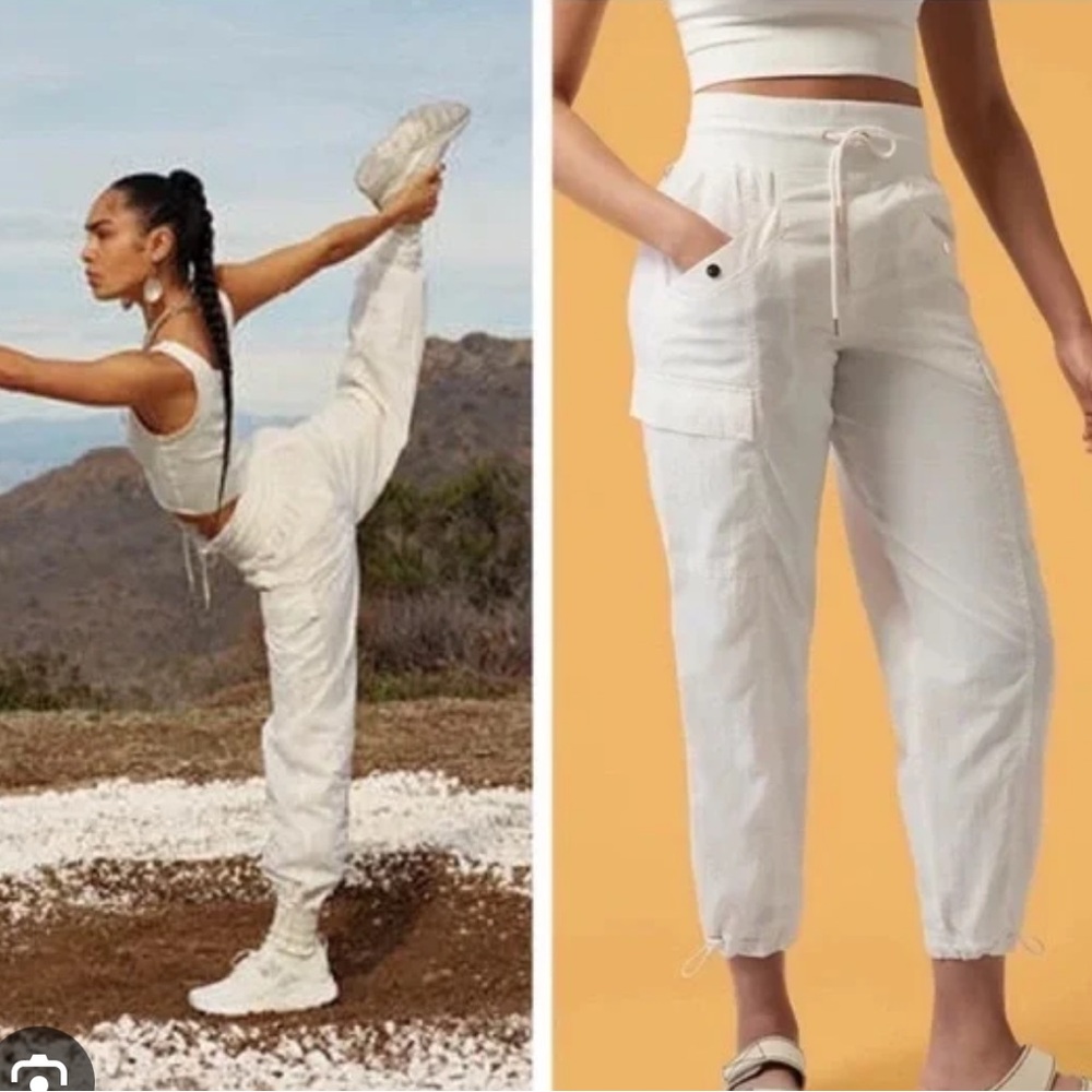 Athleta Alicia Keys white cargo utility pants 10